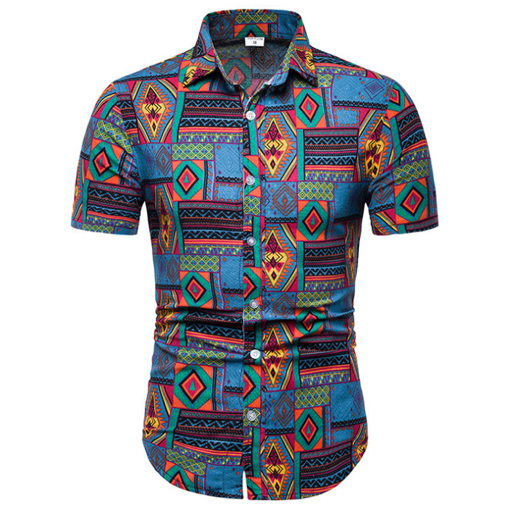 Men's Large Printed Shirt - Summer Casual Fashion Trend
